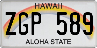 HI license plate ZGP589