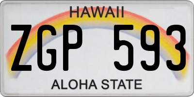 HI license plate ZGP593