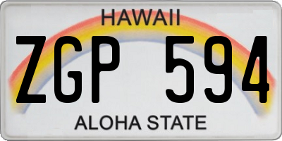 HI license plate ZGP594