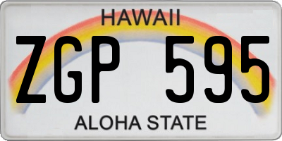 HI license plate ZGP595