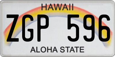HI license plate ZGP596