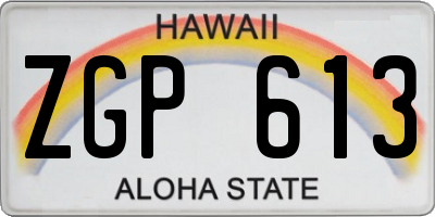HI license plate ZGP613