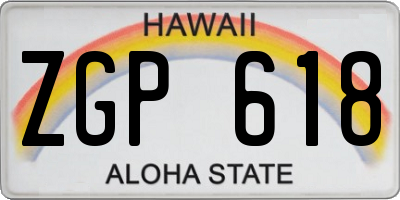 HI license plate ZGP618