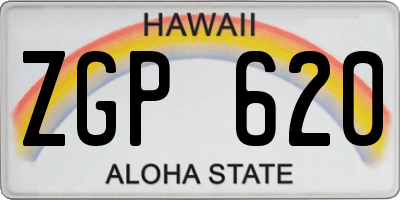 HI license plate ZGP620