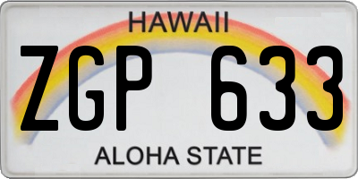 HI license plate ZGP633