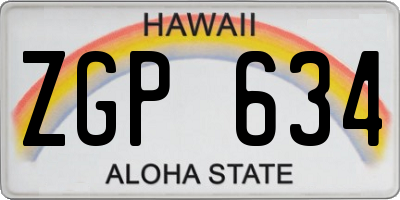 HI license plate ZGP634