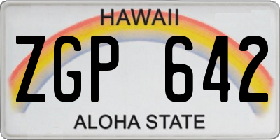 HI license plate ZGP642