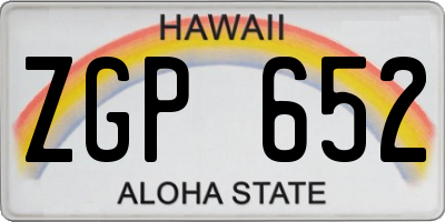HI license plate ZGP652