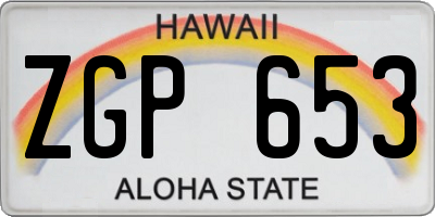 HI license plate ZGP653
