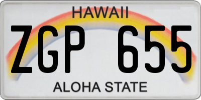 HI license plate ZGP655