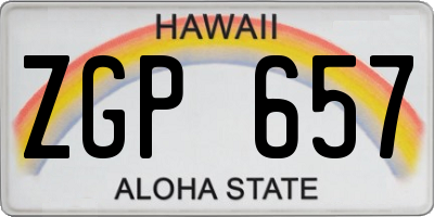 HI license plate ZGP657
