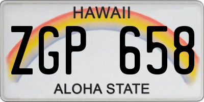 HI license plate ZGP658