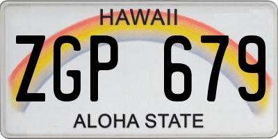 HI license plate ZGP679
