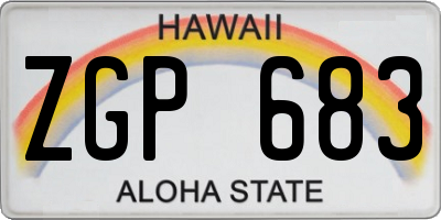 HI license plate ZGP683