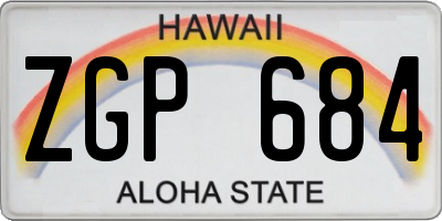HI license plate ZGP684