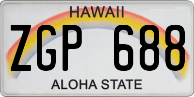HI license plate ZGP688