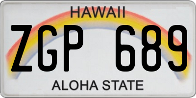 HI license plate ZGP689