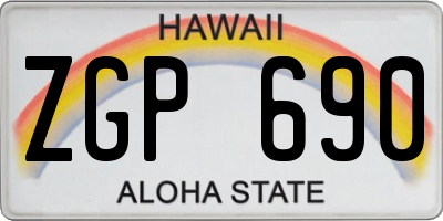 HI license plate ZGP690