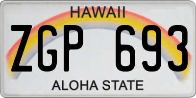 HI license plate ZGP693