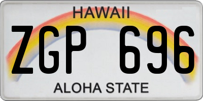HI license plate ZGP696