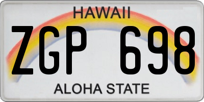 HI license plate ZGP698