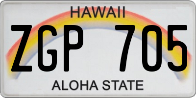 HI license plate ZGP705