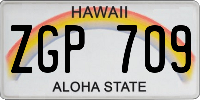 HI license plate ZGP709
