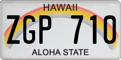 HI license plate ZGP710