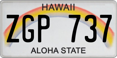 HI license plate ZGP737
