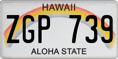 HI license plate ZGP739