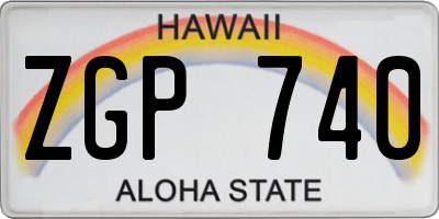HI license plate ZGP740