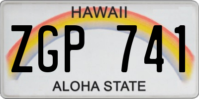 HI license plate ZGP741