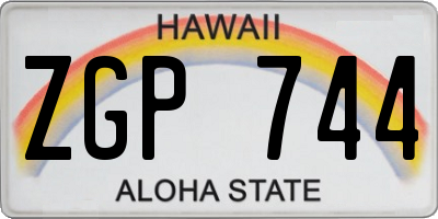 HI license plate ZGP744
