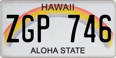 HI license plate ZGP746
