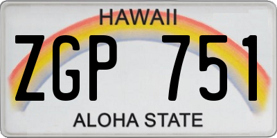 HI license plate ZGP751