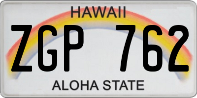 HI license plate ZGP762