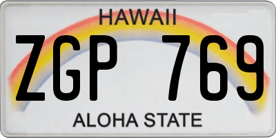 HI license plate ZGP769