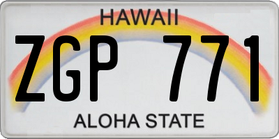 HI license plate ZGP771