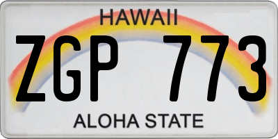 HI license plate ZGP773