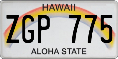 HI license plate ZGP775