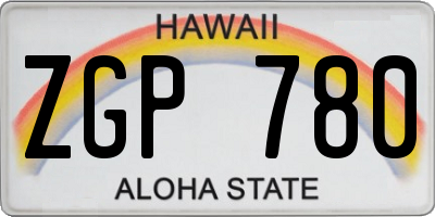 HI license plate ZGP780