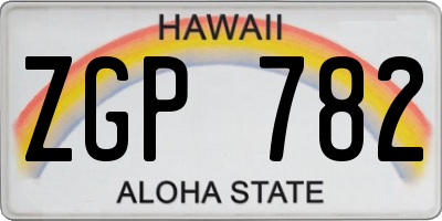 HI license plate ZGP782
