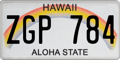 HI license plate ZGP784