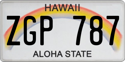 HI license plate ZGP787