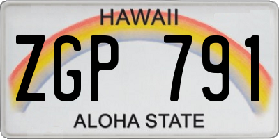 HI license plate ZGP791