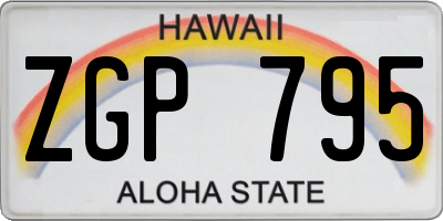HI license plate ZGP795
