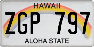 HI license plate ZGP797