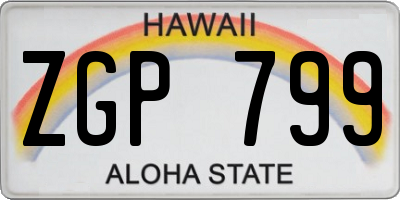 HI license plate ZGP799
