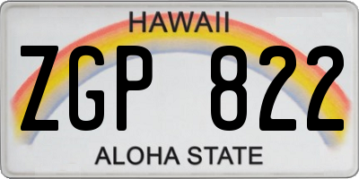 HI license plate ZGP822