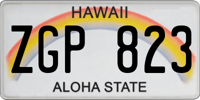 HI license plate ZGP823